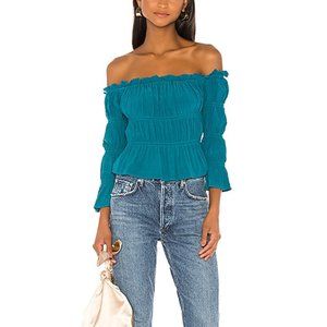 Lovers + Friends Teal Blue Nixon Blouse